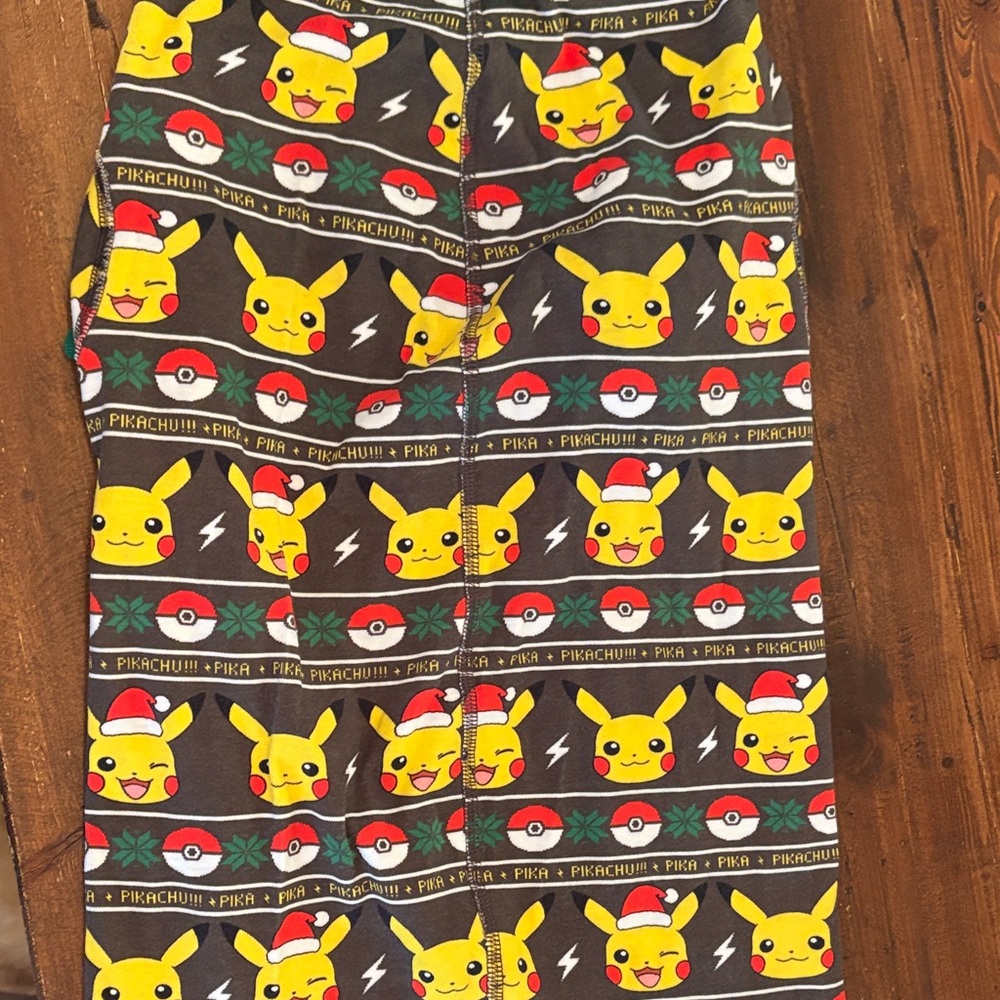 Hanna Andersson Black Pikachu Holiday Dog Pajamas with Yellow, Red & Green
